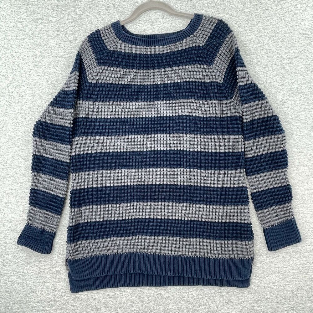 Natural Reflections Sweater Womens XXL 2XL Blue Striped Pullover Long Sleeve